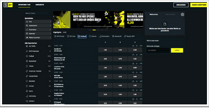 DAZN Bet Webseite