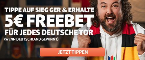 Frankreich Deutschland Bonus - 5€ für jedes deutsche Tor