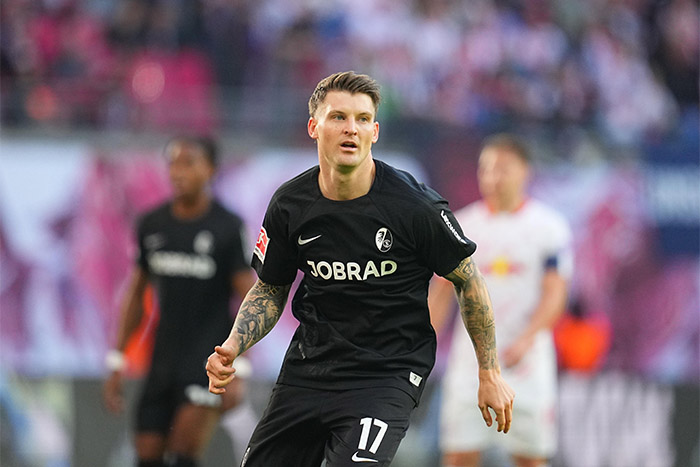 Freiburg vs. HSV: Wird das Pokalduell zwischen erster und zweiten Liga zum Torfest? (im Bild: Lukas Kübler / Freiburg) © Sipa US / Alamy Stock Photo